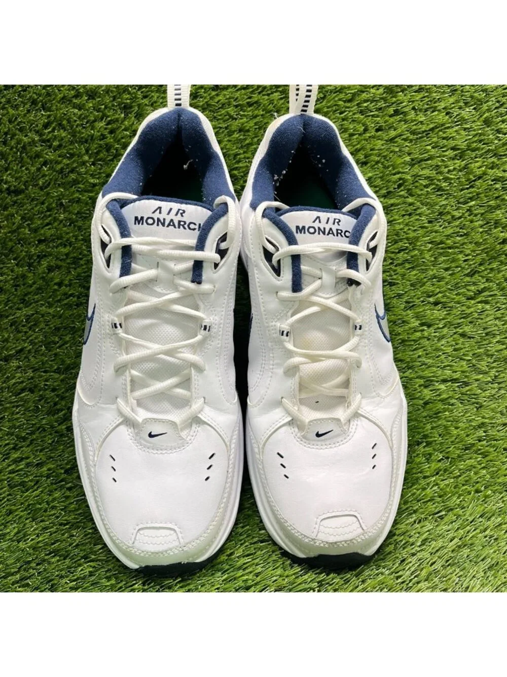 Nike Air Monarch IV Mens Size 15 White Blue Athletic Running Shoes Sneakers